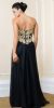 Strapless Floral Accent Bodice Long Formal Prom Dress back